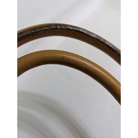 HYPE Genuine Leather Tan Satchel Hobo Bag Purse Studs Studded Bronze Hardware - Picture 8 of 9